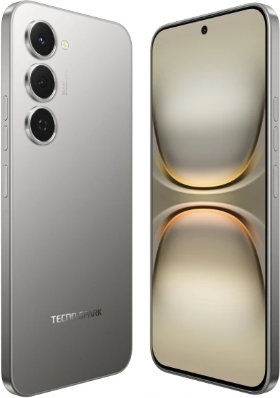 Смартфон Tecno Spark 40 Pro 128Gb 8Gb титан моноблок 3G 4G 2Sim 6.78" 1224x2720 Android 15 50Mpix 802.11 a/b/g/n/ac/ax NFC GPS GSM900/1800 Protect FM