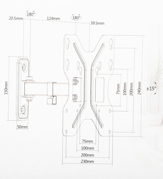 Кронштейн для телевизора Ultramounts UM898 черный 23"-42" макс.30кг настенный поворотно-выдвижной и наклонный Кронштейн для телевизора Ultramounts UM898 черный 23"-42" макс.30кг настенный поворотно-выдвижной и наклонный