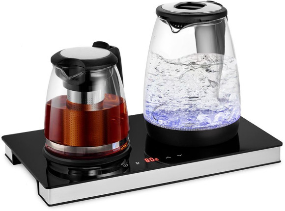 Чайный набор Kitfort КТ-6181 2л. 1500Вт черный/нержавеющая сталь корпус: стекло/пластик