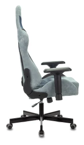 Кресло игровое Zombie VIKING 7 KNIGHT Fabric голубой ткань/эко.кожа с подголов. крестов. металл