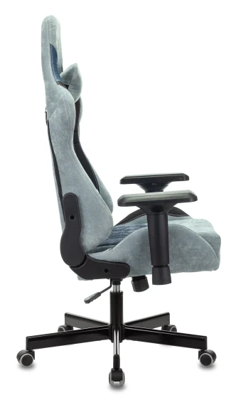 Кресло игровое Zombie VIKING 7 KNIGHT Fabric голубой ткань/эко.кожа с подголов. крестов. металл