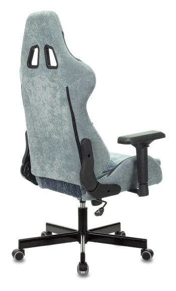 Кресло игровое Zombie VIKING 7 KNIGHT Fabric голубой ткань/эко.кожа с подголов. крестов. металл