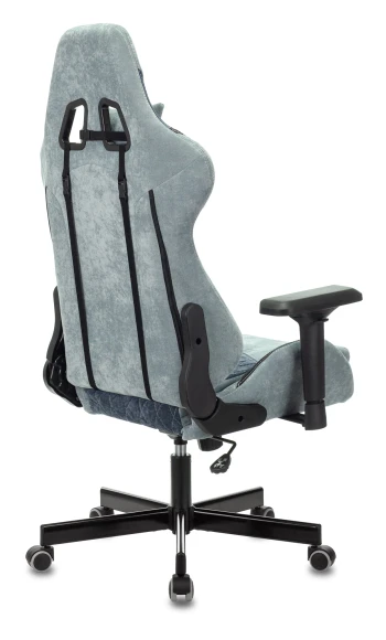 Кресло игровое Zombie VIKING 7 KNIGHT Fabric голубой ткань/эко.кожа с подголов. крестов. металл