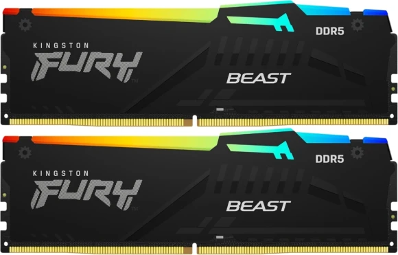 Память DDR5 2x32GB 6000MHz Kingston KF560C36BBE2AK2-64 Fury Beast Black Expo RGB RTL Gaming PC5-48000 CL36 DIMM 288-pin 1.35В single rank с радиатором Ret