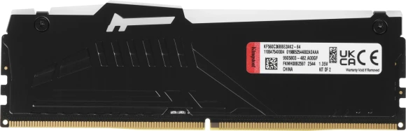 Память DDR5 2x32GB 6000MHz Kingston KF560C36BBE2AK2-64 Fury Beast Black Expo RGB RTL Gaming PC5-48000 CL36 DIMM 288-pin 1.35В single rank с радиатором Ret