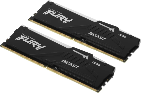 Память DDR5 2x32GB 6000MHz Kingston KF560C36BBE2AK2-64 Fury Beast Black Expo RGB RTL Gaming PC5-48000 CL36 DIMM 288-pin 1.35В single rank с радиатором Ret