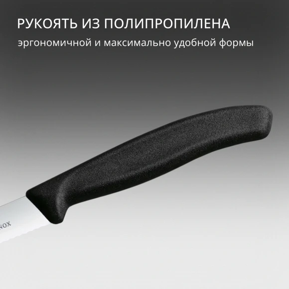 Нож кухонный Victorinox Swiss Classic (6.7733) стальной для чистки овощей и фруктов лезв.100мм серрейт. заточка черный