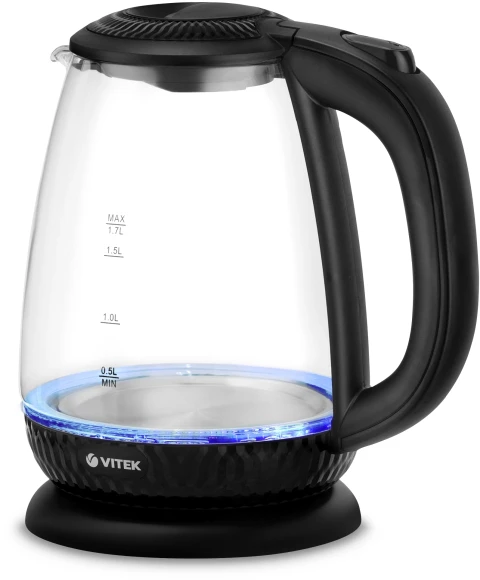 Чайник электрический Vitek VT-7074 1.7л. 2200Вт прозрачный/черный корпус: стекло/пластик Чайник электрический Vitek VT-7074 1.7л. 2200Вт прозрачный/черный корпус: стекло/пластик