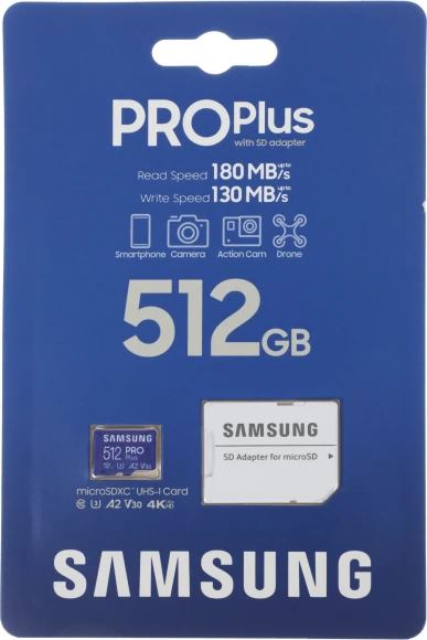 Флеш карта microSDXC 512GB Samsung MB-MD512SA Pro PLUS V30 + adapter Флеш карта microSDXC 512GB Samsung MB-MD512SA Pro PLUS V30 + adapter