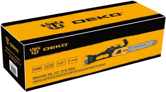 Цепная пила Deko DKCHS 20 аккум. дл.шины:12" (30cm) 2аккум. 4Ач ЗУ (085-2000) Цепная пила Deko DKCHS 20 аккум. дл.шины:12" (30cm) 2аккум. 4Ач ЗУ (085-2000)