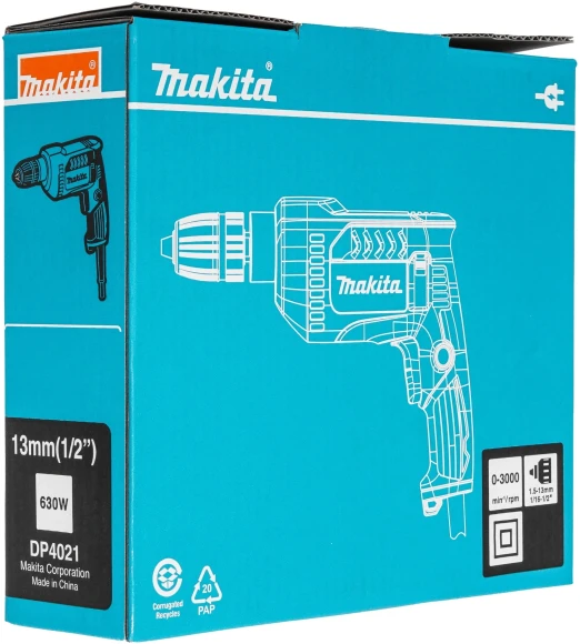 Дрель безударная Makita DP4021 630Вт патрон:быстрозажимной реверс