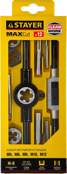 Набор метчиков/плашек Stayer 28012-H12_z01 в комплекте 12 предметов жесткий кейс Набор метчиков/плашек Stayer 28012-H12_z01 в комплекте 12 предметов жесткий кейс