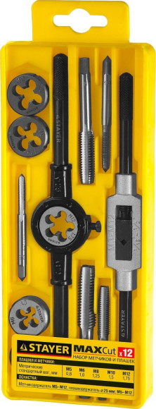 Набор метчиков/плашек Stayer 28012-H12_z01 в комплекте 12 предметов жесткий кейс Набор метчиков/плашек Stayer 28012-H12_z01 в комплекте 12 предметов жесткий кейс
