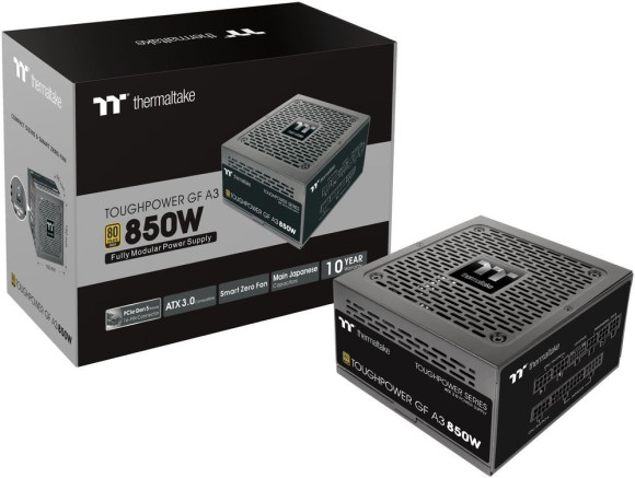 Блок питания Thermaltake ATX 850W Toughpower GF A3 Gen.5 80+ gold 24pin APFC 120mm fan 8xSATA Cab Manag RTL