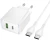 Сетевое зар./устр. Hoco CS112A Lounge PD30W+QC3.0 with cable 30W 3A (PD+QC) универсальное белый (80417)