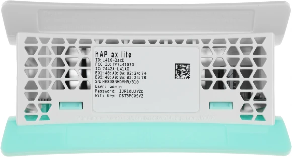 Роутер беспроводной MikroTik hAP ax lite (L41G-2AXD) AX600 10/100/1000BASE-TX голубой Роутер беспроводной MikroTik hAP ax lite (L41G-2AXD) AX600 10/100/1000BASE-TX голубой