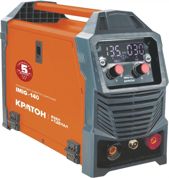 Сварочный полуавтомат Кратон IMIG-140 инвертор FLUX, MMA,TIG-Lift 4.1кВт