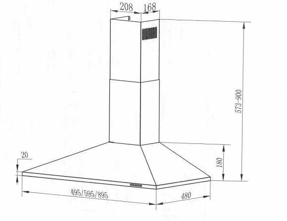 Вытяжка каминная Maunfeld CORK 60 белый управление: кнопочное (1 мотор)