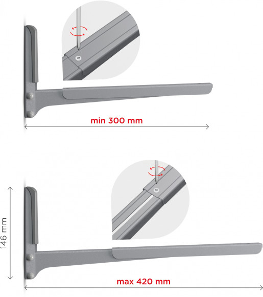 Кронштейн для СВЧ Holder MWS-2003 металлик макс.40кг настенный фиксированный Кронштейн для СВЧ Holder MWS-2003 металлик макс.40кг настенный фиксированный