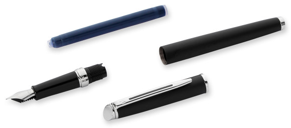 Ручка перьев. Waterman Hemisphere (S0920810) Matte Black CT F сталь нержавеющая подар.кор.