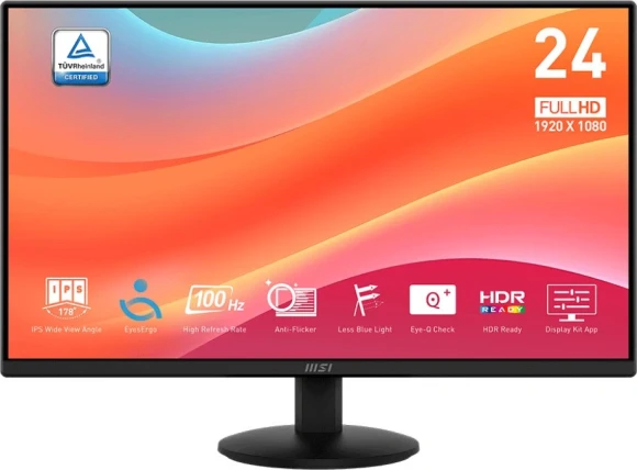 Монитор MSI 23.8" Pro MP242L черный IPS LED 16:9 HDMI матовая 250cd 178гр/178гр 1920x1080 100Hz DP FHD 3.07кг