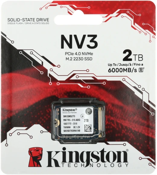 Накопитель SSD Kingston PCIe 4.0 x4 2000GB SNV3SM3/2T0 NV3 M.2 2230