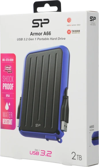 Жесткий диск Silicon Power USB3.0 2TB SP020TBPHD66SS3B Armor A66 2.5" синий