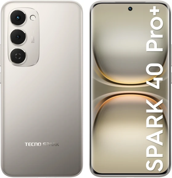 Смартфон Tecno Spark 40 Pro+ 256Gb 8Gb титан моноблок 3G 4G 2Sim 6.78" 1224x2720 Android 15 50Mpix 802.11 a/b/g/n/ac/ax NFC GPS GSM900/1800 Protect FM
