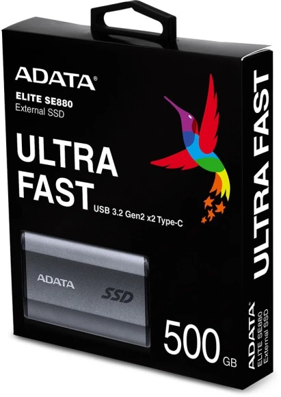 Накопитель SSD A-Data USB-C 500Gb AELI-SE880-500GCGY SE880 2.5" серый Накопитель SSD A-Data USB-C 500Gb AELI-SE880-500GCGY SE880 2.5" серый