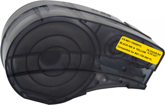 Картридж ленточный Cactus CS-M21-750595YL черный на желтом 19.1x6.4 для Brady BMP21-PLUS, BMP21-LAB Картридж ленточный Cactus CS-M21-750595YL черный на желтом 19.1x6.4 для Brady BMP21-PLUS, BMP21-LAB