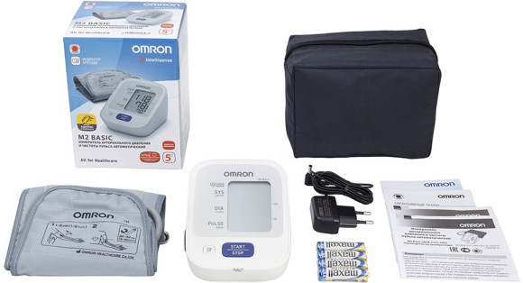 Тонометр автоматический Omron M2 Basic (HEM-7121-ARU) с адаптером Тонометр автоматический Omron M2 Basic (HEM-7121-ARU) с адаптером