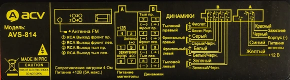 Автомагнитола ACV AVS-814BR 1DIN 4x50Вт (34490) Автомагнитола ACV AVS-814BR 1DIN 4x50Вт (34490)