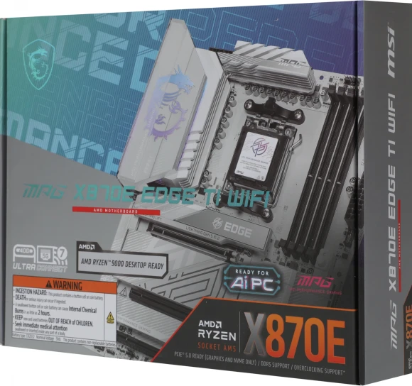 Материнская плата MSI MPG X870E EDGE TI WIFI Socket AM5 AMD X870E 4xDDR5 ATX AC`97 8ch(7.1) 5Gigabit RAID+HDMI Материнская плата MSI MPG X870E EDGE TI WIFI Socket AM5 AMD X870E 4xDDR5 ATX AC`97 8ch(7.1) 5Gigabit RAID+HDMI
