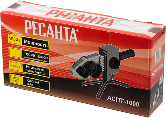 Сварочный аппарат для пластиковых труб Ресанта АСПТ-1000 1кВт парн.насад. (кейс в компл.) Сварочный аппарат для пластиковых труб Ресанта АСПТ-1000 1кВт парн.насад. (кейс в компл.)