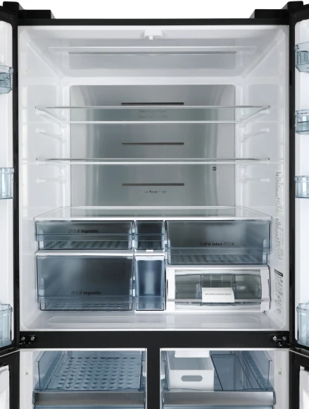 Холодильник Hitachi R-WB820VUC2 GBK 3-хкамерн. черный стекло инвертер