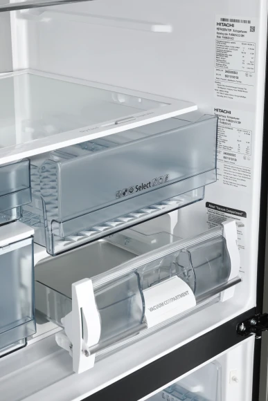 Холодильник Hitachi R-WB820VUC2 GBK 3-хкамерн. черный стекло инвертер