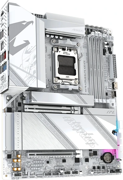 Материнская плата Gigabyte X870 AORUS ELITE X3D ICE Socket AM5 AMD X870 4xDDR5 ATX AC`97 8ch(7.1) 5Gigabit RAID+HDMI