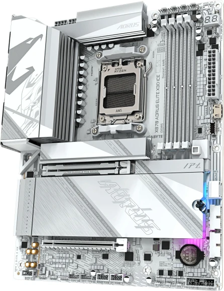 Материнская плата Gigabyte X870 AORUS ELITE X3D ICE Socket AM5 AMD X870 4xDDR5 ATX AC`97 8ch(7.1) 5Gigabit RAID+HDMI