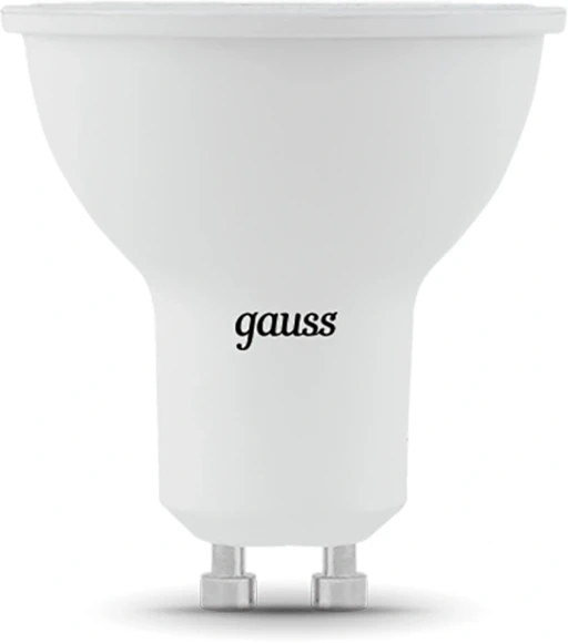 Лампа светодиодная Gauss MR16 5Вт цок.:GU10 спот 220B св.свеч.бел.теп. MR16 (упак.:1шт) (101506105) Лампа светодиодная Gauss MR16 5Вт цок.:GU10 спот 220B св.свеч.бел.теп. MR16 (упак.:1шт) (101506105)
