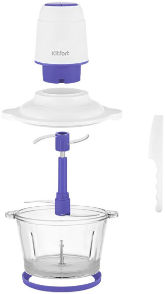 Измельчитель электрический Kitfort КТ-3050-1 1.5л. 400Вт белый/фиолетовый Измельчитель электрический Kitfort КТ-3050-1 1.5л. 400Вт белый/фиолетовый