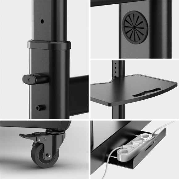 Стойка для телевизора Onkron TS1891 черный 50"-90" макс.100кг напольный мобильный Стойка для телевизора Onkron TS1891 черный 50"-90" макс.100кг напольный мобильный