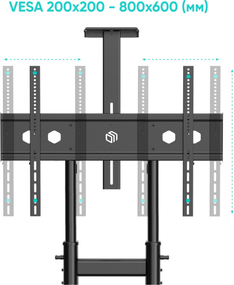 Стойка для телевизора Onkron TS1891 черный 50"-90" макс.100кг напольный мобильный Стойка для телевизора Onkron TS1891 черный 50"-90" макс.100кг напольный мобильный