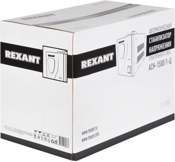 Стабилизатор напряжения Rexant AСН-1 500/1-Ц 1.455кВА однофазный серый (11-5002) Стабилизатор напряжения Rexant AСН-1 500/1-Ц 1.455кВА однофазный серый (11-5002)