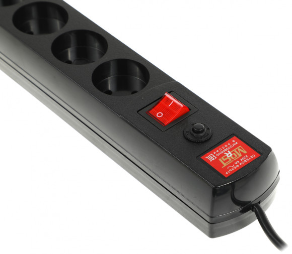 Сетевой фильтр Most R 2м (6 розеток) черный (коробка)