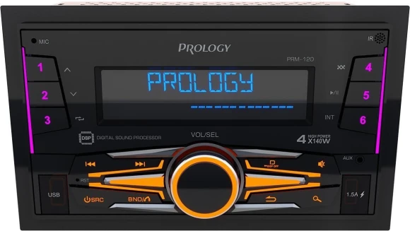 Автомагнитола Prology PRM-120 2DIN 4x140Вт v4.2 AUX DSP 3 ПДУ (PRPRM120)