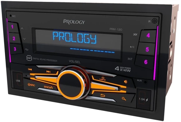 Автомагнитола Prology PRM-120 2DIN 4x140Вт v4.2 AUX DSP 3 ПДУ (PRPRM120)