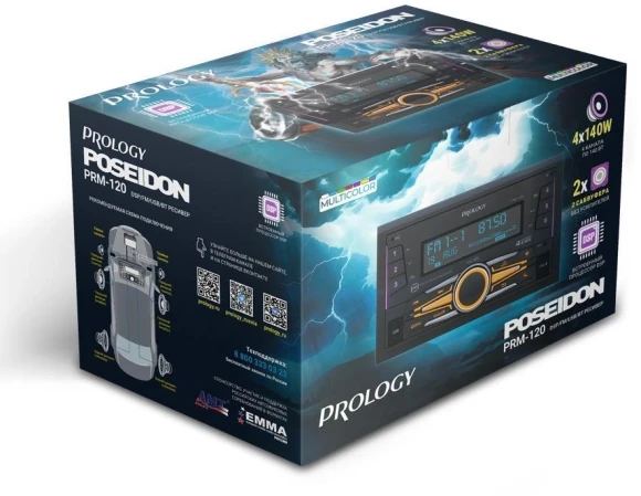Автомагнитола Prology PRM-120 2DIN 4x140Вт v4.2 AUX DSP 3 ПДУ (PRPRM120)