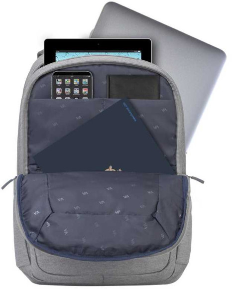 Рюкзак для ноутбука 15.6" Riva 7760 серый полиэстер женский дизайн (7760 GREY) Рюкзак для ноутбука 15.6" Riva 7760 серый полиэстер женский дизайн (7760 GREY)
