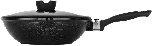 Сковорода ВОК (WOK) Rondell Escurion RDA-870 круглая 28см покрытие: Xylan Plus ручка съемная (с крышкой) черный