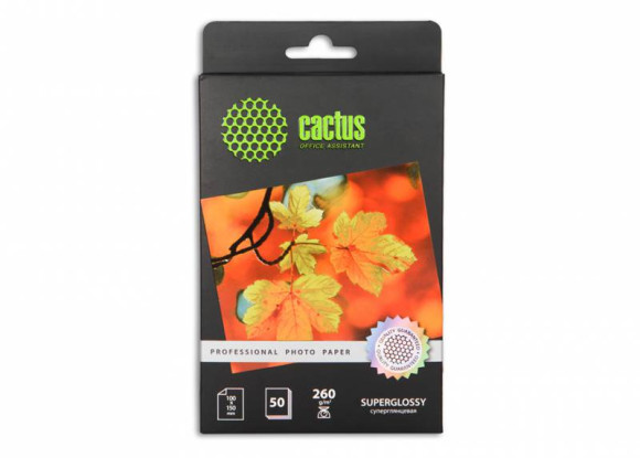 Фотобумага Cactus Prof CS-HGA626050 10x15/260г/м2/50л./белый глянцевое для струйной печати Фотобумага Cactus Prof CS-HGA626050 10x15/260г/м2/50л./белый глянцевое для струйной печати